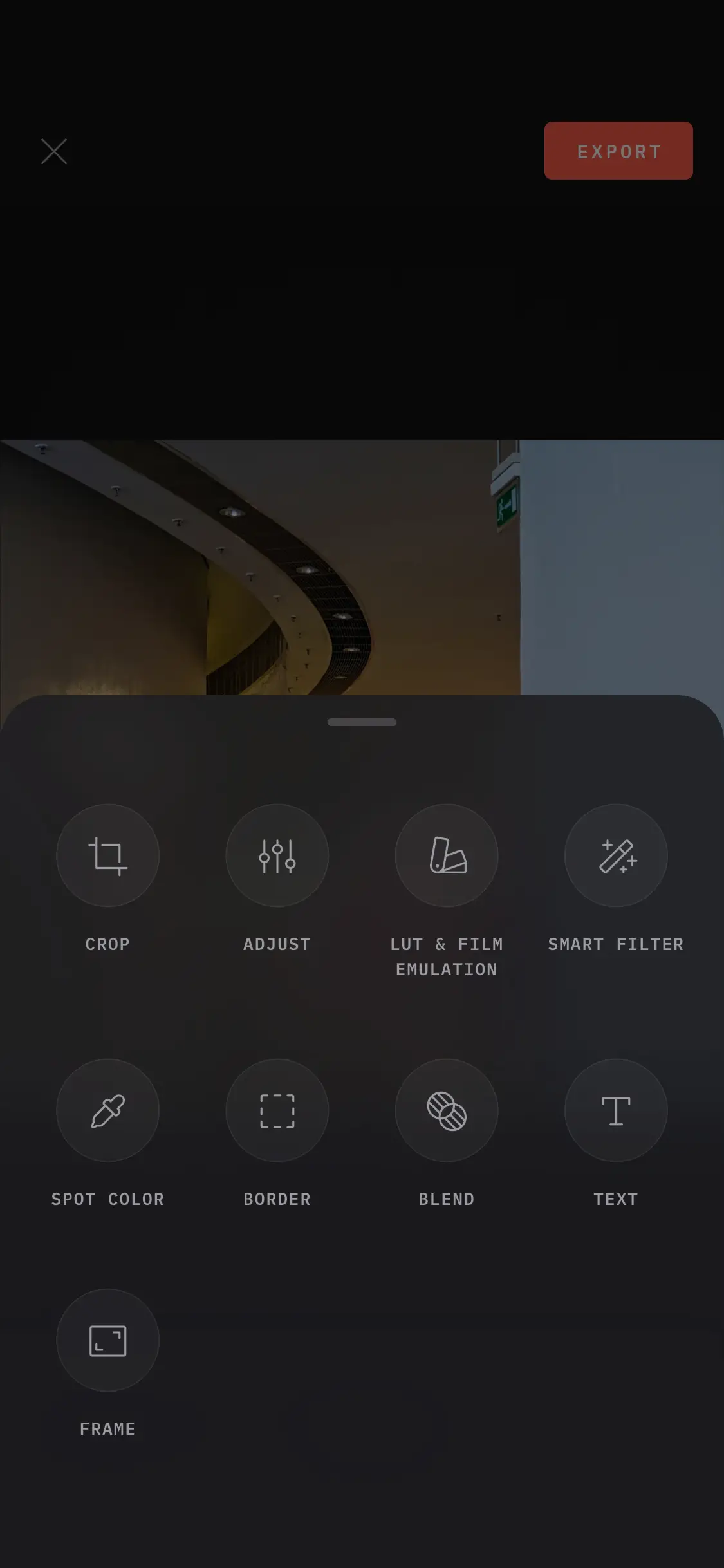 Modipix vintage color grading interface with 3D LUT controls